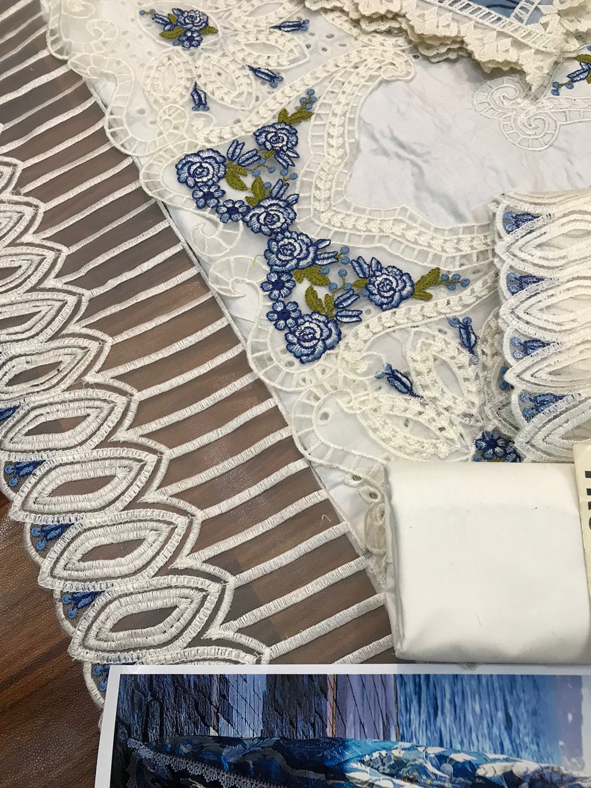 White & Blue Chikankari Lawn Suit - Image 7