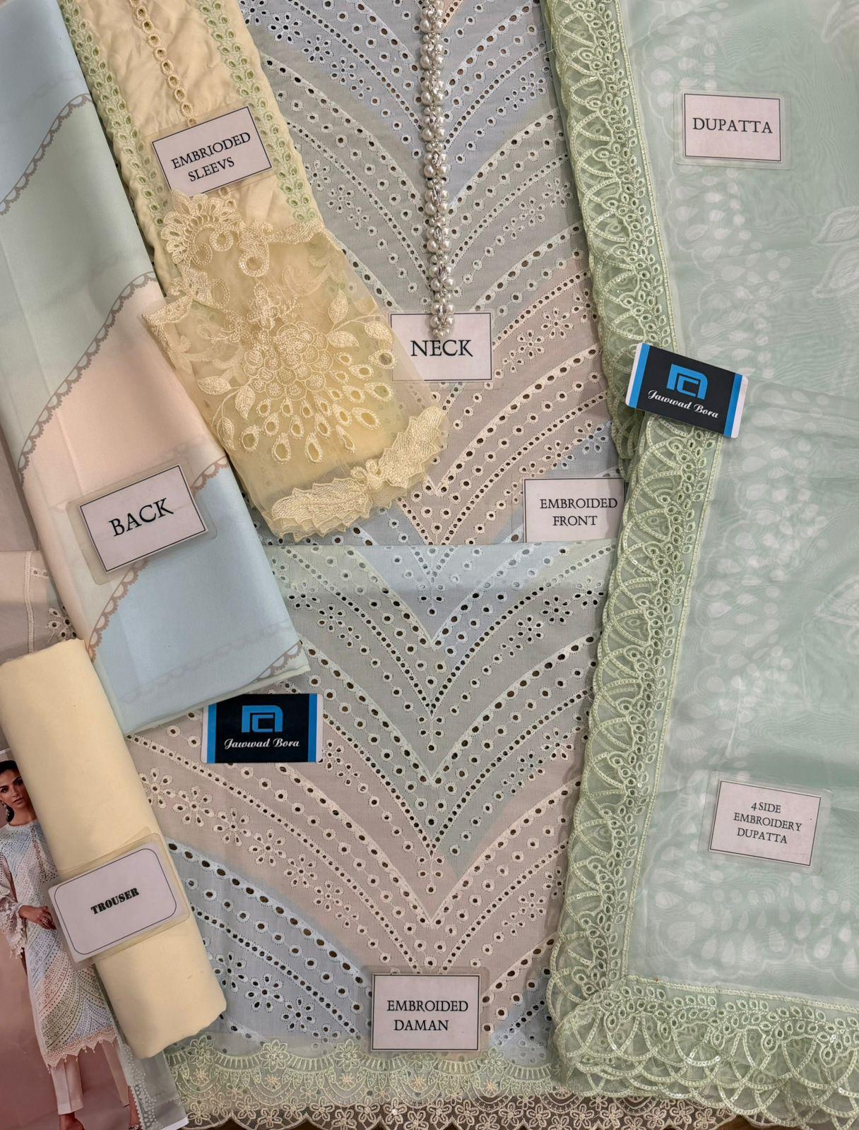 Pastel Chevron Chikankari Lawn Suit - Image 13