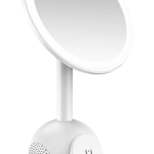 WYEFLUX Wireless Charging Stand with Speaker & LED Mirror (White)