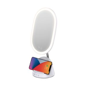 WYEFLUX 15W Wireless Charging Stand with LED Mirror (White)